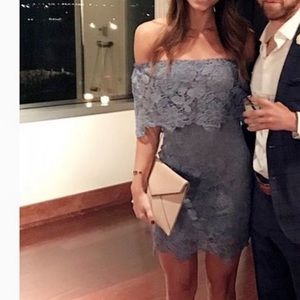 Off the shoulder periwinkle mini dress